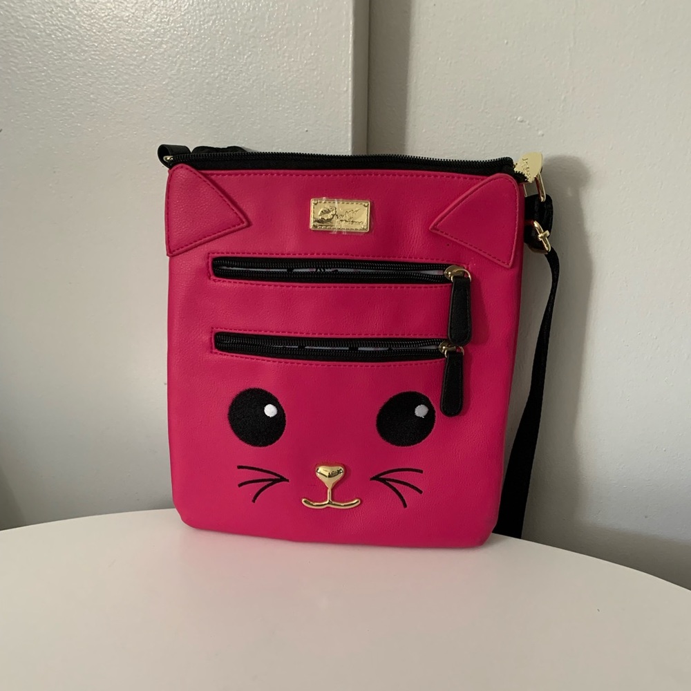 Betsey Johnson crossbody cat purse.